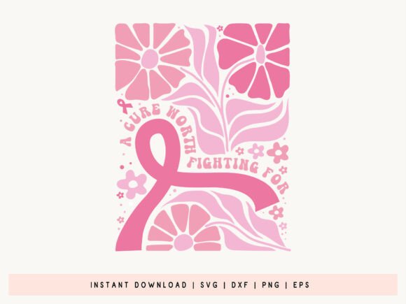 Breast Cancer Boho Floral SVG File