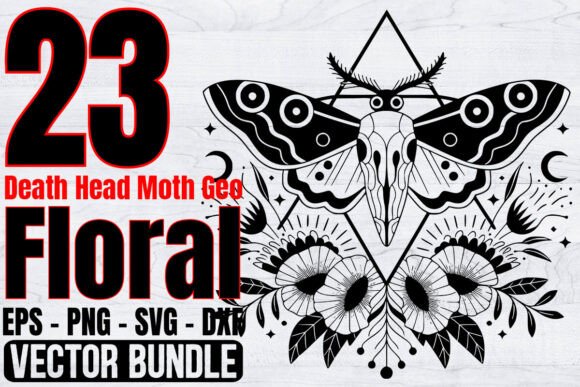 Death Head Moth Geo Floral Svg Bundle