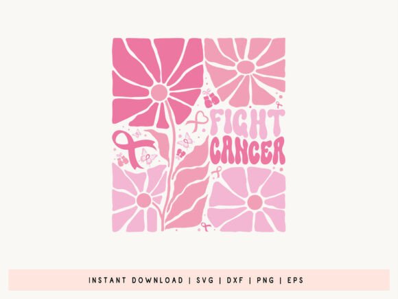 Fight Cancer Boho Floral SVG Cut File