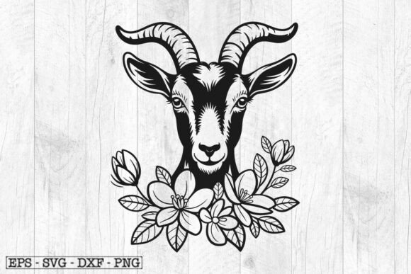Floral Goat Svg: A Unique Embroidery Design