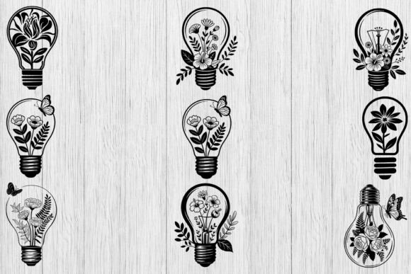 Floral Light Bulb SVG Bundle