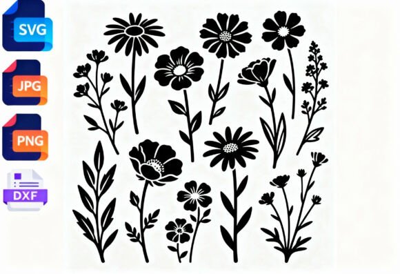 Floral SVG Cut File Flowers Botanical