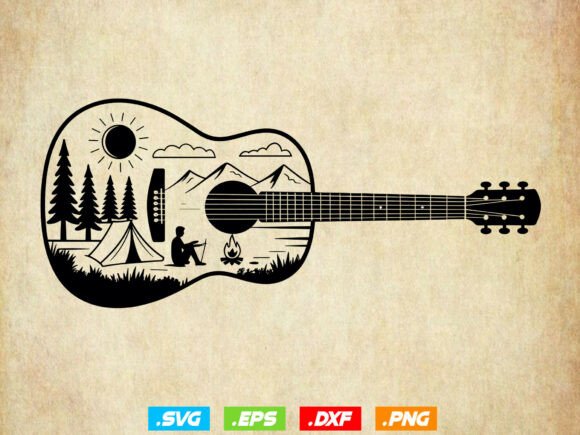 Guitar SVG, Floral Guitar Svg