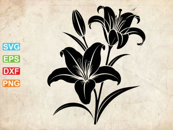 Lily Flower Clipart, Floral SVG, Wild