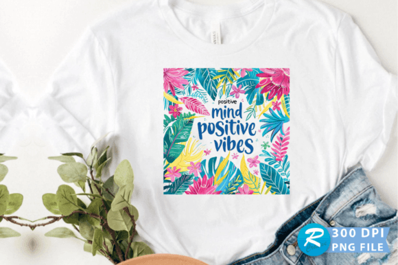 Positive Mind Positive Vibes PNG Design