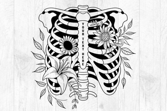 Rib Cage Floral Svg: A Unique Embroidery Design