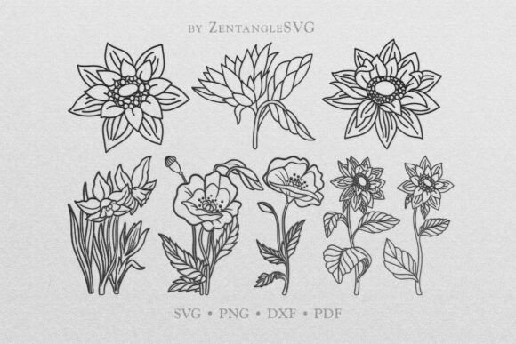 Spring Wildflower Floral SVG Bundle