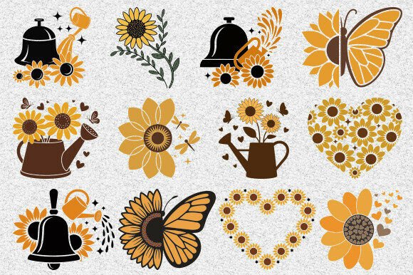 Sunflower Svg Bundle, Floral Svg