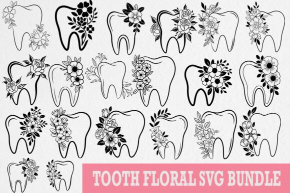 Tooth with Floral SVG Bundle